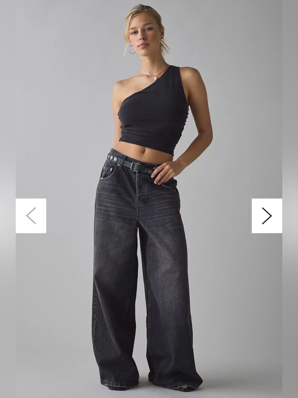 BDG Anika Ultra-Wide Leg Column Jean in Black Size 27